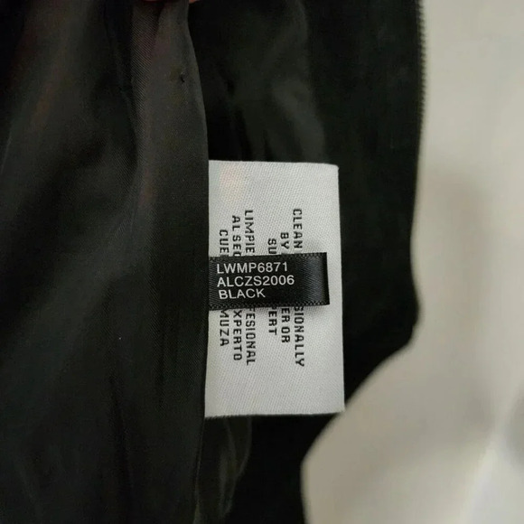 LEVI'S VINTAGE Womens SUEDE Leather Zip Front penny lane Black med Dark Academia - Picture 13 of 16